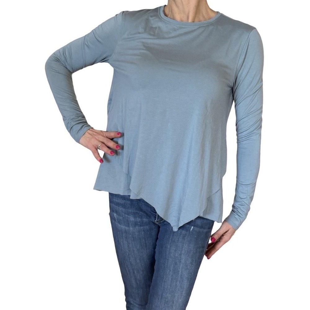 Lululemon Women's Sweetest Day Long Sleeve Tencel Shirt Top in Blue Cast Size 4 - Picture 9 of 16